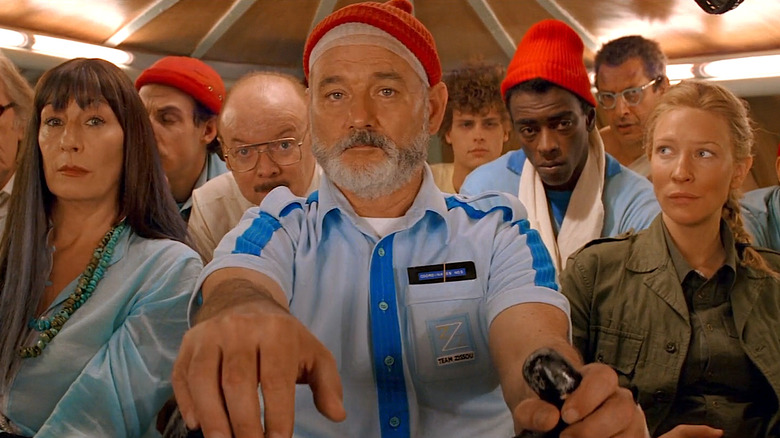 Steve Zissou pilots submarine