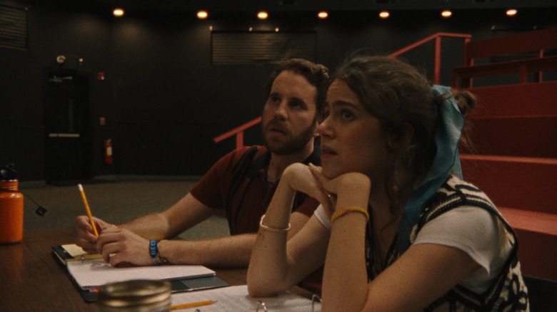 Amos (Ben Platt) and Rebecca-Diane (Molly Gordon) hold an audition in Theater Camp
