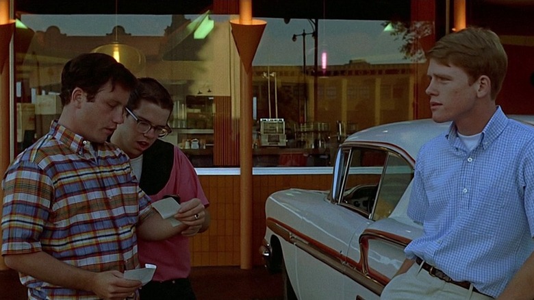 Richard Dreyfuss as Curt, Charles Martin Smith as Toad, and Ron Howard as Steve in American Graffiti