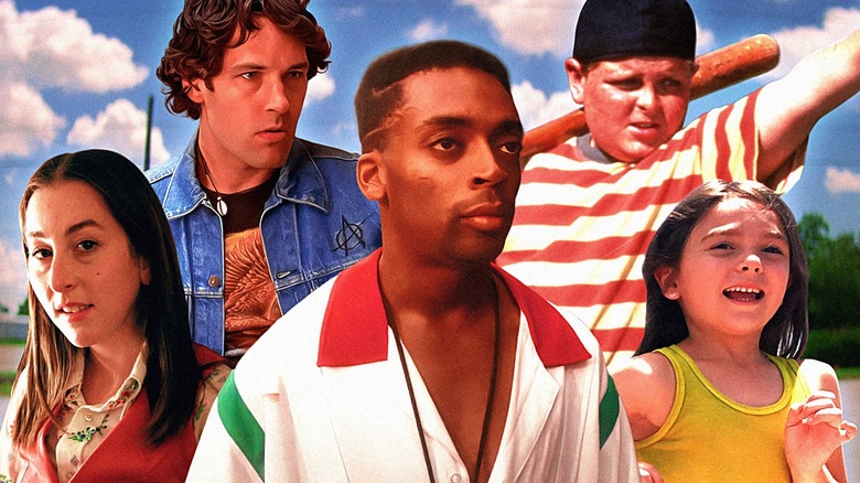 Alana Haim as Alana in Licorice Pizza, Paul Rudd as Andy in Wet Hot American Summer, Spike Lee as Mookie in Do the Right Thing, Patrick Renna as Ham in The Sandlot, and Brooklynn Prince as Mooney in The Florida Project