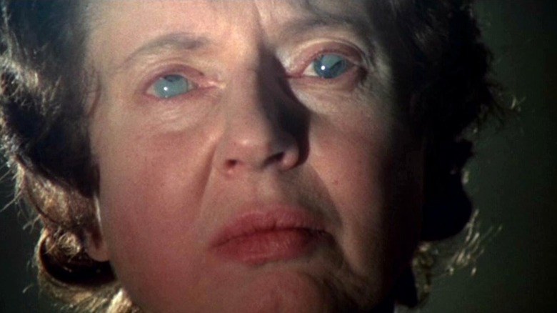 old woman staring