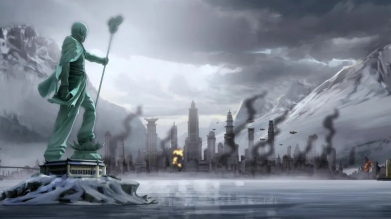 Republic City in flames