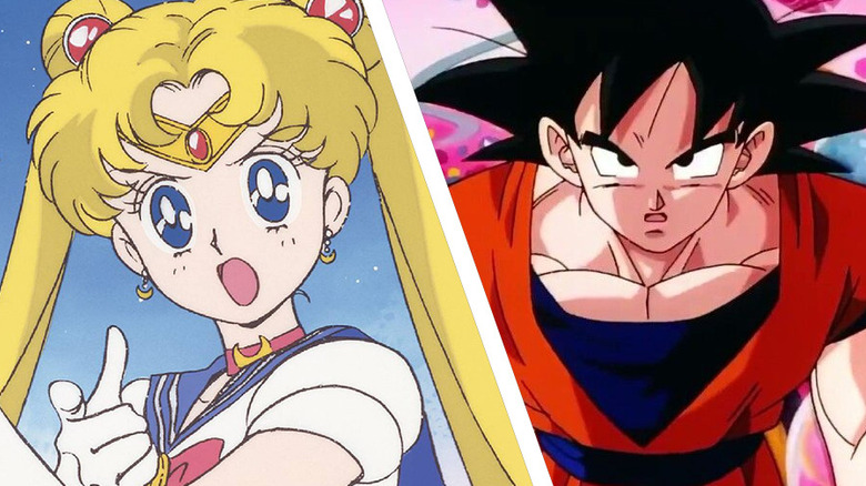Sailor Moon and Goku from Dragon Ball Z