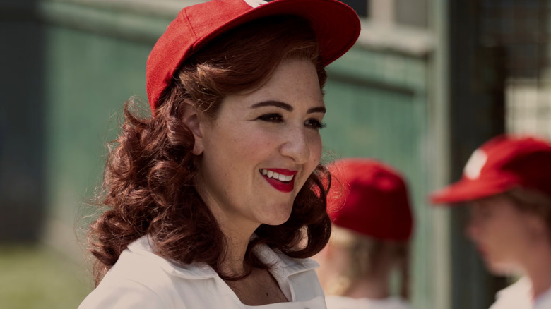 D'Arcy Carden as Greta smiling in A League of Their Own