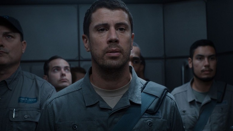 Miles Dale (Toby Kebbell) in an elevator in For All Mankind