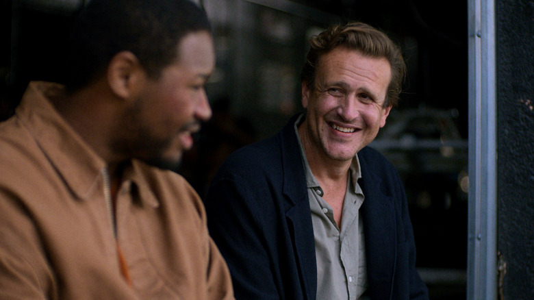 Jimmy Laird (Jason Segel) smiling at a man on Shrinking
