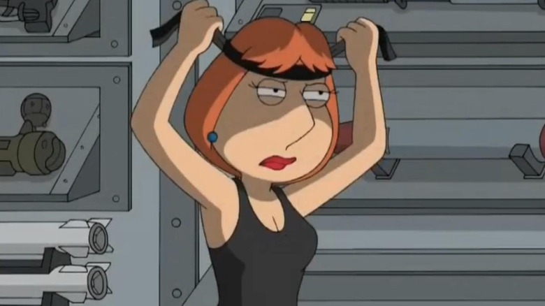 Lois applying a headband on Family Guy