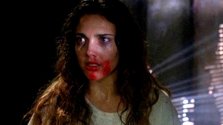 Ashley Laurence covered in blood