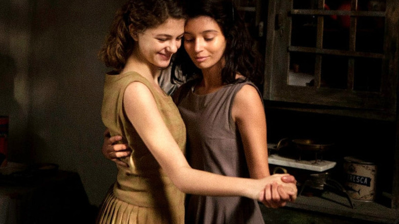 Margherita Mazzucco as Elena dancing with Gaia Girace as Lila in My Brilliant Friend