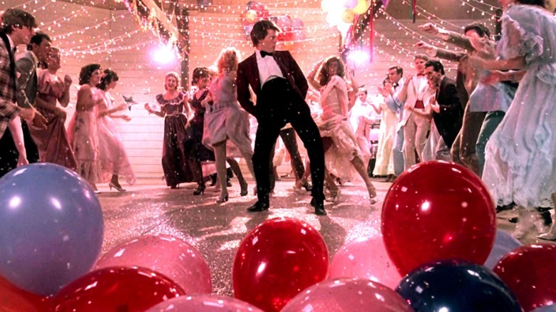 The cast of "Footloose" dancing (1984)