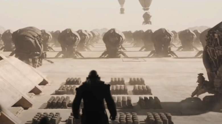 Rabban Harkonnen facing his army on Arrakis