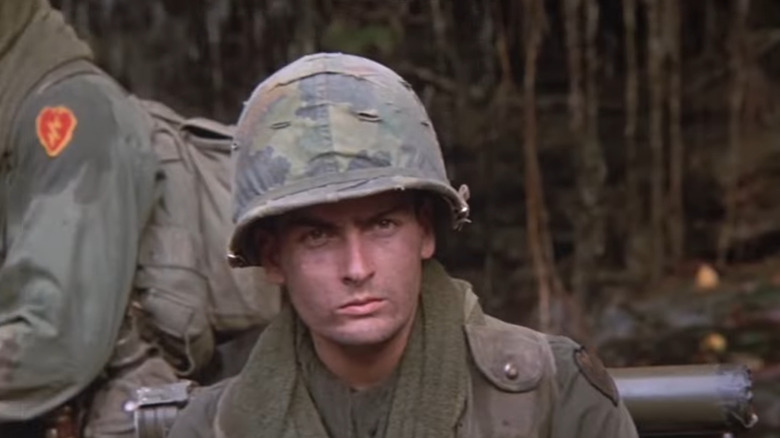 Chris Taylor (Charlie Sheen) enters the Vietnam War in Platoon
