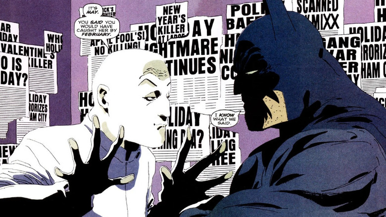 Calendar Man staring at Batman