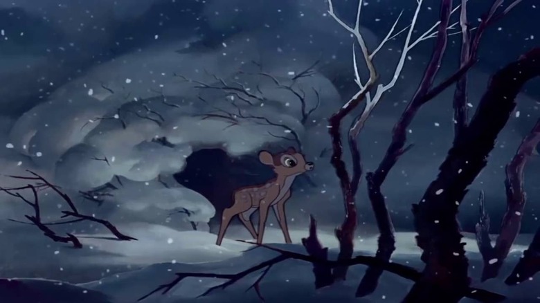 Bambi in the snow in 1941's Bambi