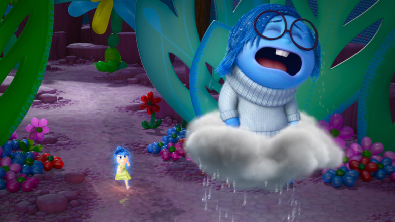 Sadness floating away on a cloud in Inside Out