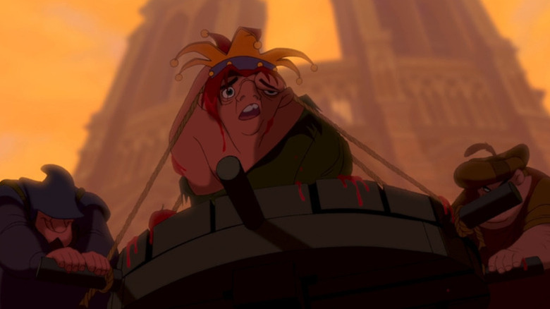 Quasimodo tied up in The Hunchback of Notre Dame