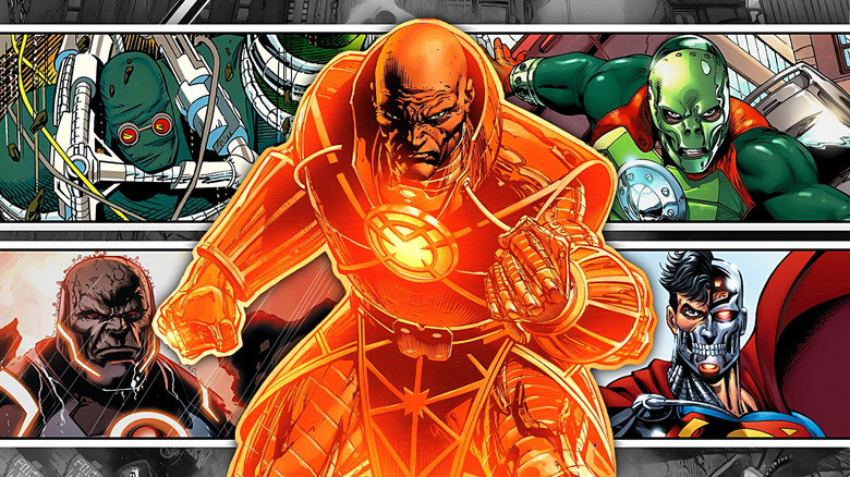 Doomsday, Darkseid, Lex Luthor, Metallo, and Cyborg Superman
