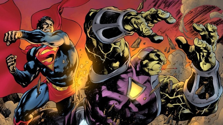 Superman punches Mongul