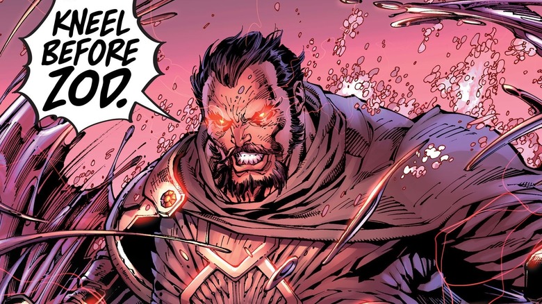 General Zod orders his enemies to kneel before him