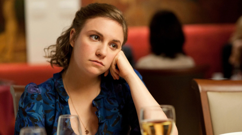Lena Dunham as Hannah Horvath looking sad in Girls