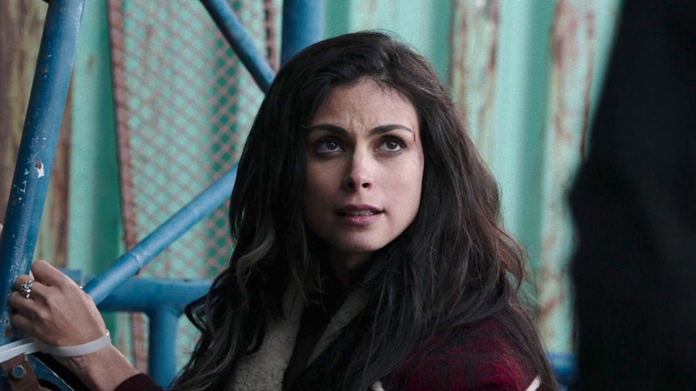 Vanessa (Morena Baccarin) handcuffed to a pole in Deadpool