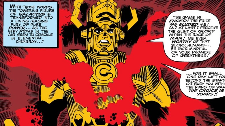 Galactus monologuing in Marvel Comics