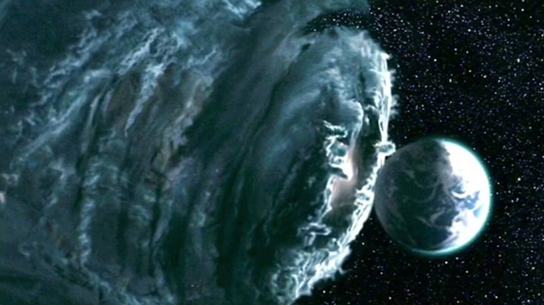 Galactus as a cloud surrounding Earth