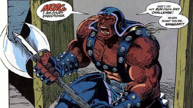Morg wielding an axe in Silver Surfer #70