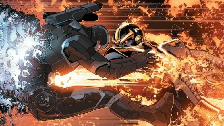 Thanos punching War Machine in Civil War II