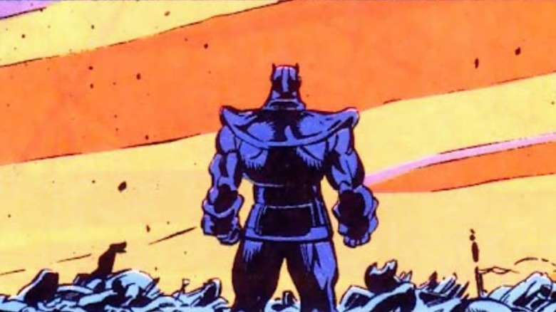 Thanos overlooking a defeated army in Cosmic Powers #1