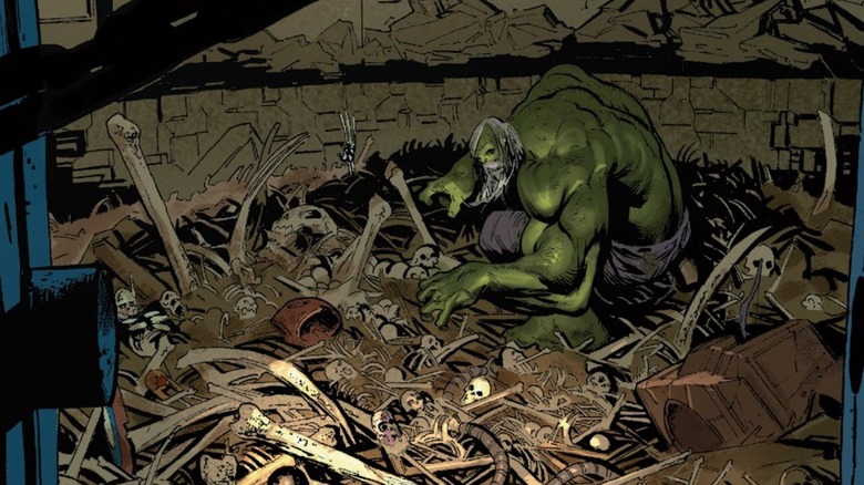 Hulk crouching among bones in Thanos Vol. 2 #15