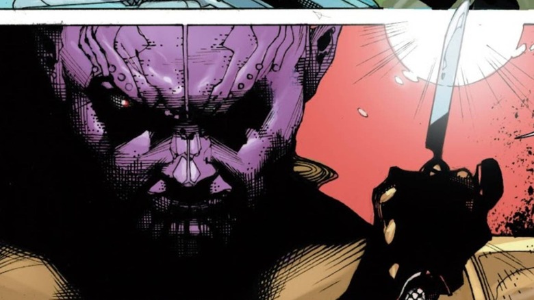 Thanos wielding a knife in Thanos Rising #2