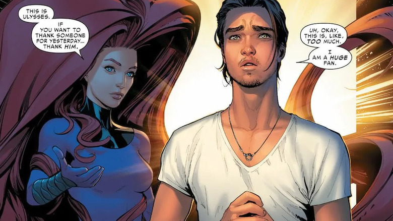 Medusa introducing Ulysses to the Avengers in Civil War II #1 (2016)