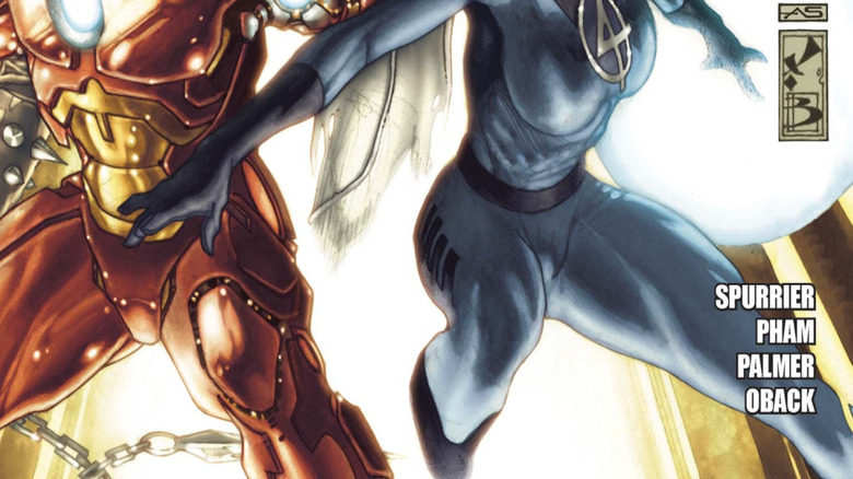 Iron Man, Captain America, and Sue Storm on the cover of Age of X: Universe #1 (2011)