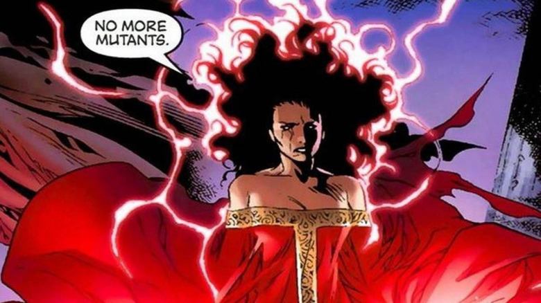 Scarlet Witch declaring "No more mutants" in House of M #7 (2005)