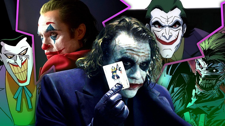 A collage of different versions of the Joker