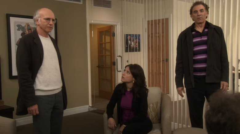 Larry, Julia, and Michael looking concerned
