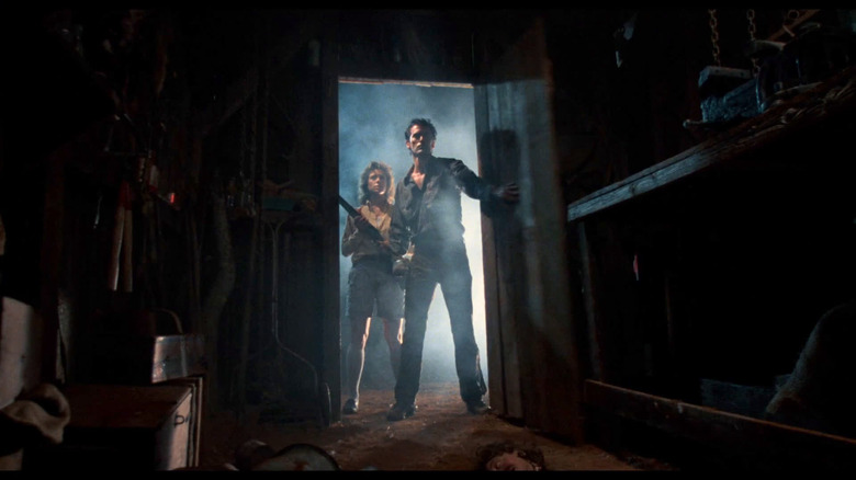 Bruce Campbell and a zombie head