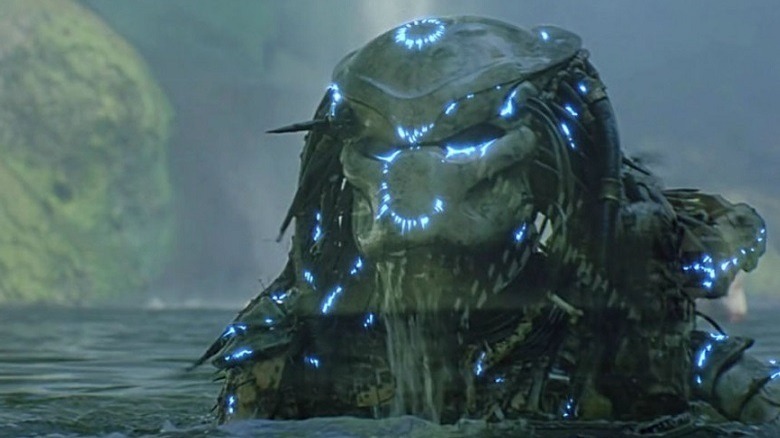The Predator, his camouflage crackling