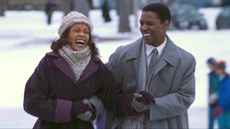 Whitney Houston Denzel Washington ice skating