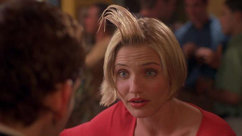 Cameron Diaz with weird slicked up bangs