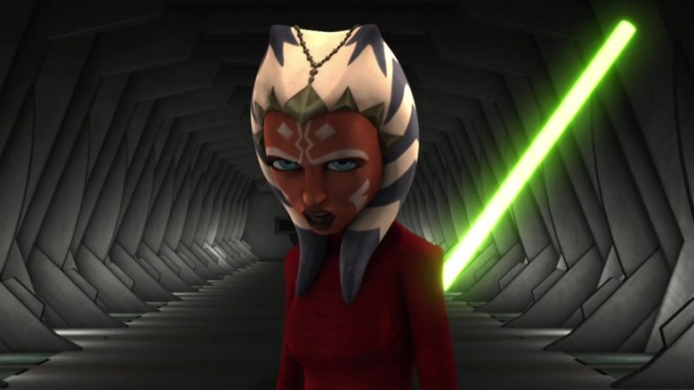 Ahsoka Tano wields her lightsaber