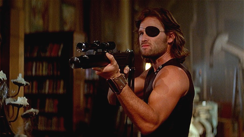Snake Plissken draws down on an enemy
