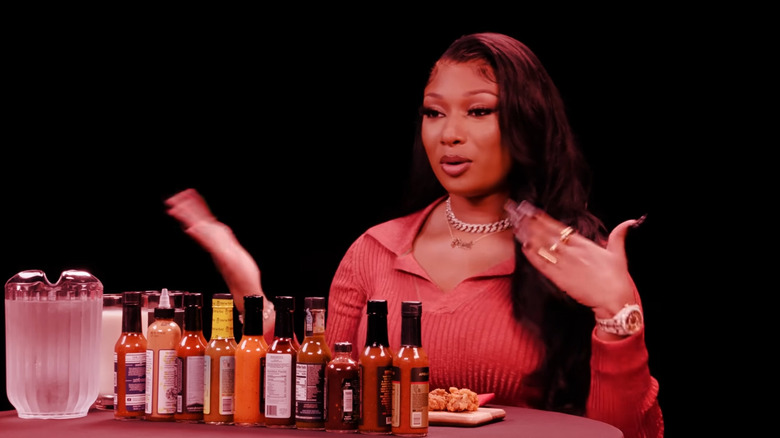 Megan Thee Stallion fanning herself