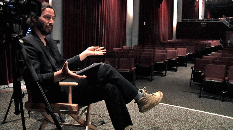 Keanu Reeves conducting interview