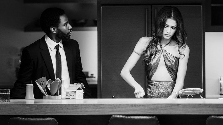 Washington and Zendaya in kitchen