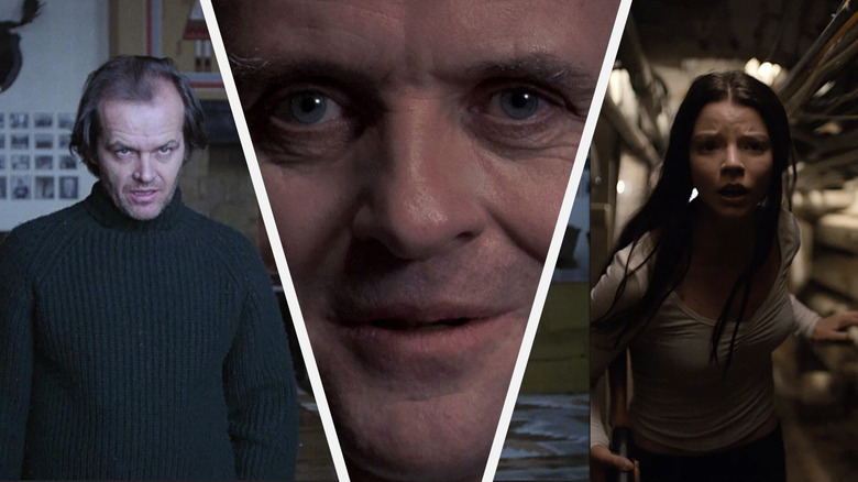 Jack Nicholson in The Shining, Anthony Hopkins in Silence of the Lambs, and Anya Taylor-Joy in Split