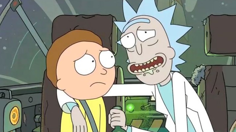 Morty and Rick traveling drunk