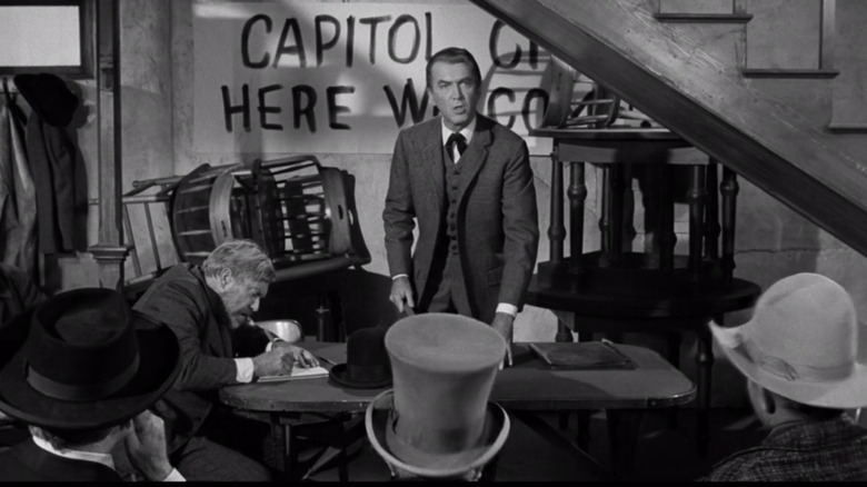 James Stewart giving speech