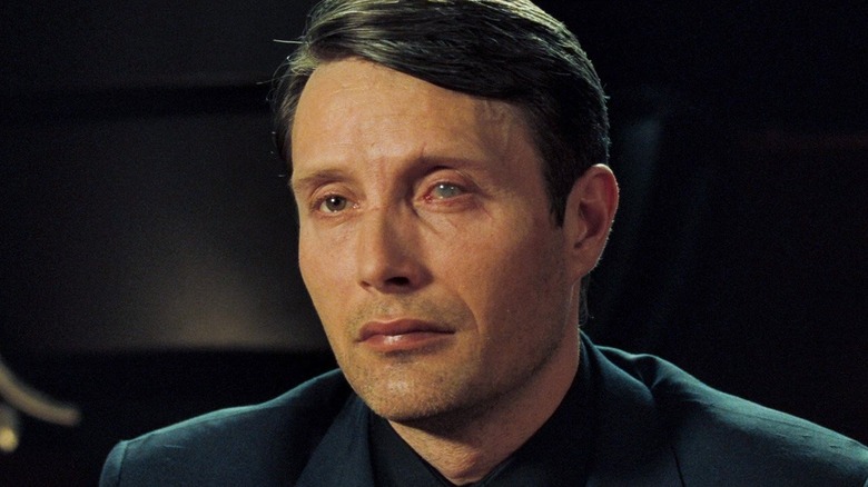 Mads Mikkelsen as Le Chirffe appearing calm in Casino Royale